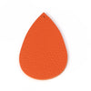 P599 - 10 pcs. Orange Faux Leather Dangle Charms Pendants - Teardrop - 56mm (2.2") - Great for Light Earrings or Dangles! Double-Sided