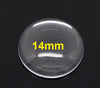 CA385 - 10 pcs. Circle Clear Round Glass Dome Seals Tiles - 14mm (0.55 in)