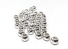 BD341 - 75 pcs Silver Plated Acrylic Round Gumball Bubble Gum Beads - 12mm x 9mm - Hole Size: 5.6mm -  Fits Paracord and European Cords!