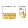 CL082 - 50 pcs. Gold Plated Screw Cylinder Barrel Clasps - 8mm X 4mm - Made of Copper!