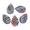 P633 - 10 pcs Multicolor Teardrop Metal Enamel Dangle Charms Pendants - 26mm x 17mm - 1.1" - Graffiti - Great for Earrings, Dangles
