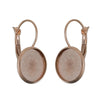 E104A - 10 pcs. (5 pairs) 304 Stainless Steel Rose Gold Plated Earring Clips Settings Lever Back Bezels Cabochons - 10mm Glue Pad Setting
