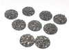 CA629 - 10 pcs Druzy Resin Embellishment Cabochons Gunmetal Silver - 25mm (1 inch) - Dome Style