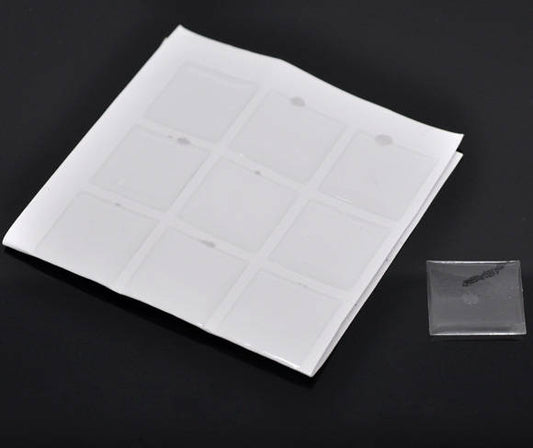 CA003 - 180 Square Clear Dome Epoxy Resin Stickers - 25mm (1 inch)