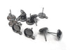 E590 - 10 pcs. Gunmetal Earring Posts Studs Settings Bezels Cabochons Tacks with Loop - 8mm Glue Pad Setting