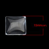 CA033A - 50 pcs. Square Clear Glass Dome Seals Tiles - 15mm - 5.3mm Thick