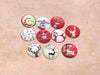 CA657 - 10 pcs Assortment of Circle Christmas Glass Round Dome Seals Tiles Cabochons - 12mm - Set 2 - Raindeer