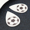 P213 - 10 pcs. Black and White Soccer Football Futbol Ball Faux Leather Dangle Charms Pendants - Teardrop - Sports - 57mm (2.25") - Double-Sided