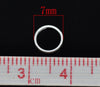 J156A - 100 pcs Double Rings - Silver Plated Split Jump Rings - 7mm - 22 Gauge (0.6mm Thickness)