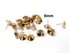 E593 - 10 pcs. (5 pairs) 304 Stainless Steel Earring Cone Posts Studs with Parallel Loop - Golden - For 8mm Pointed Back Rhinestones - Hole: 1mm