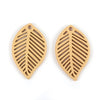 P1114 - 10 pcs Beige Metal Dangle Charms Pendants - Leaf - 28mm x 17mm - Great for Light Earrings, Necklaces or Dangles!