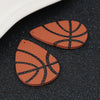 P217 - 10 pcs. Orange Basketball Ball Faux Leather Dangle Charms Pendants - Teardrop - Sports - 57mm (2.25") - Double-Sided
