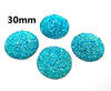 CA938 - 4 pcs Druzy Resin Embellishment Cabochons Sky Blue Multicolor - 30mm (1.18 inch) - Dome Style