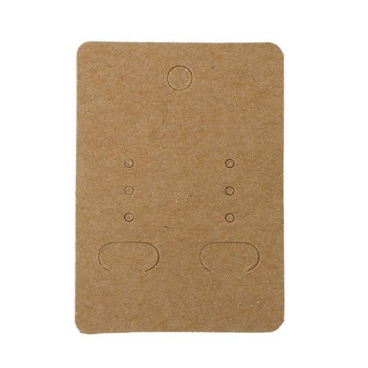 E549 - 100 pcs. Brown Paper Jewelry Earrings Earring Rectangle Display Cards Tags Labels - 6 Holes- 70mm x 50mm (2 3/4" x 2")