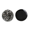 CA143 - 10 pcs Druzy Resin Embellishment Cabochons Dark Grey Gray Silver Gunmetal AB - 12mm Diameter - Circle - 3.6mm Thick