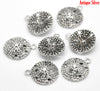 P409 - 10pcs. Antique Silver Sand Dollar Charms Pendants - 22x18mm