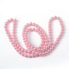 BD744 - 8mm Pink Blush Glass Pearl Imitation Round Beads - 32 inch strand - Hole Size: 1mm - Approx. 110 beads per strand