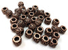 BD712 - 50 pcs Antique Copper Tone Flower METAL Ball Spacer Beads - 10mm - Large Hole: 5mm - Fits European Cords and Paracord!