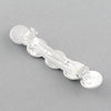 H042A - 2 pcs Silver Plated French Hair Barrettes Hair Clips - 71mm x 14mm - 12mm Glue Pad - LARGE - 5 Bezels
