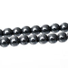BD062 - 50 pcs. - 8mm Black Synthetic Hematite Round Beads - 15.75 inch strand - 1mm Hole Size