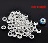 BD345B - 500 pcs Silver Plated Grommets EYELETS - Fits Beads with 5.5mm Holes - 10mm x 4.5mm - Copper - Glass Lampwork, European, Large Hole Beads