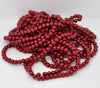 BD787 - 6mm Red Glass Pearl Imitation Round Beads - 32 inch strand - Hole Size: 1mm - Approx. 120 pcs.