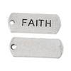 P328 - 10 pcs. Antique Silver "Faith" Rectangle Charms Pendants - 21mm X 8mm