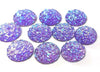CA824 - 10 pcs Druzy Resin Embellishment Cabochons Light Purple Multicolor - 14mm - Dome Circle