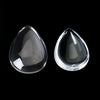 CA375 - Lot of 10 Teardrop Clear Glass Dome Seals Tiles - 18mm x 13mm