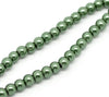 BD150 - 6mm Pine Green Glass Pearl Imitation Round Beads - 32 inch strand - Approx. 120 pieces - Hole Size: 1mm