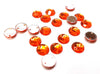 CA1009 - 20 pcs Resin Embellishment Cabochons - Orange - 10mm - Faceted Design - Sew On Style - 2 Holes