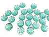 CA830 - 10 pcs Druzy Resin Embellishment Cabochons Aqua Blue - 14mm - Dome Circle - Textured Rhinestone Design