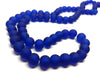 BD675 - 10mm Dark Blue Frosted Glass Round Beads - 15" strand (40cm) - Approx 40-42 beads per strand - Hole Size: 1.3mm