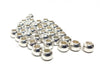 BD341 - 75 pcs Silver Plated Acrylic Round Gumball Bubble Gum Beads - 12mm x 9mm - Hole Size: 5.6mm -  Fits Paracord and European Cords!
