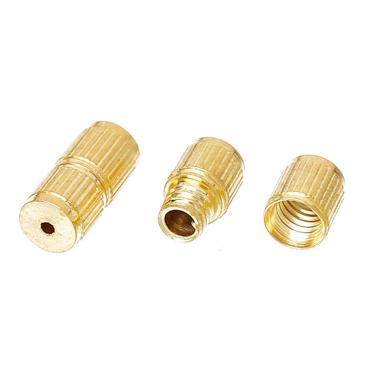CL082 - 50 pcs. Gold Plated Screw Cylinder Barrel Clasps - 8mm X 4mm - Made of Copper!