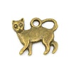 P634 - 10 pcs. Antique Bronze Cat Walking Charms Pendants - 17mm x 15mm - 3D Double Sided