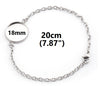B098 - 3 pcs. 304 Stainless Steel Silver Tone Chain Bracelets - 7.87" (20cm) - 18mm Bezel - Tarnish Resistant!