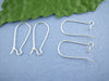 E306 - 250 pcs (125 Pairs) Silver Plated Kidney Earwire Earring Hooks -24mm x 11mm - MEDIUM