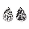 P2049 - 10 pcs. Assortment of Animal Faux Leather Dangle Charms Pendants - Teardrop - 56mm (2.13") - Double Sided