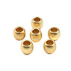 BD756 - 10 pcs Gold Plated Smooth Drum METAL Spacer Beads - MATTE - 9mm x 8mm - Large Hole: 4.9mm - Fits Paracord and European Cords!