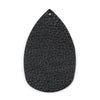 P1036 - 10 pcs. Black Faux Leather Dangle Charms Pendants - Plump Teardrop - 58mm (2.3") - Great for Light Earrings! Double-Sided