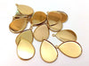 MP0054 - 10 pcs. Golden Teardrop Bezel Cabochon Pendant Tags Trays - 14mm x 10mm Glue Pad - Setting - 14x10mm - 10x14mm