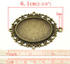 P772 - 5 pcs. Antique Bronze Oval Pendant Picture Photo Frame Bezel Setting Pendants Charms - Fits 40mm x 30mm Cabochons / Cameos - 40x30mm - 30x40