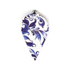 P236 - 10 pcs. Porcelain Pattern Faux Leather Dangle Charms Pendants - Pinch Leaf - White Blue - Silver Tone Jump Ring - 62mm (2.5") - Double Sided
