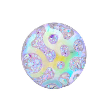 CA144 - 10 pcs Resin Embellishment Druzy Cabochons White Swirl Multicolor - 12mm