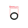 J032A - 500 pcs Black Plated Open Jump Rings 6mm - 18 Gauge (1mm Thick) - Great Quality!
