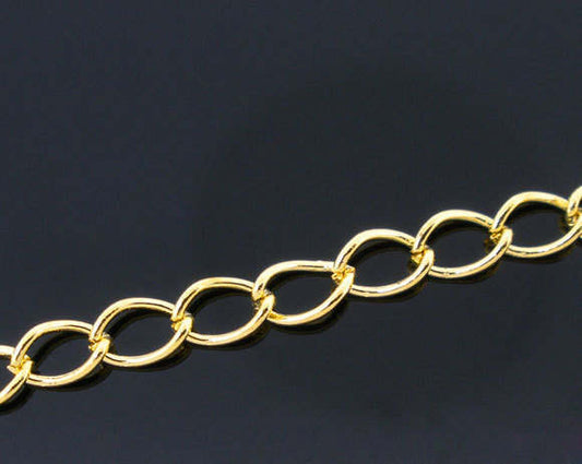 N150 - 10M (32.8ft) - Gold Plated Extension Chain -5x3mm Links - Ideal to make extender chains