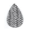 P1069 - 10 pcs Silver Faux Leather Dangle Charms Pendants - Teardrop Braided Weave - 56mm (2.2") - Great for Light Earrings or Dangles! Double-Sided