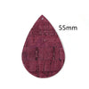 P1128 - 10 pcs Cork Style Faux Leather Dangle Charms Pendants - Burgundy - Teardrop - 55mm (2.2") - Great for Light Earrings &amp; Dangles! Double-Sided