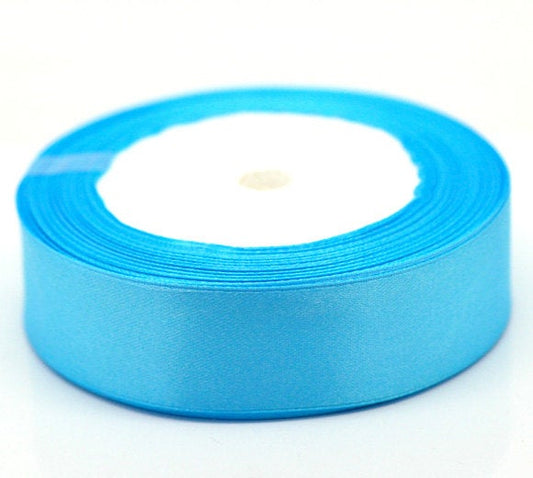 H065 - 1 Roll - 25 yards (75 Feet) - 1" - 25mm - 1 inch - Wide Light Blue Satin Ribbon - Weddings, Floral Arrangements, Favors, Decor!